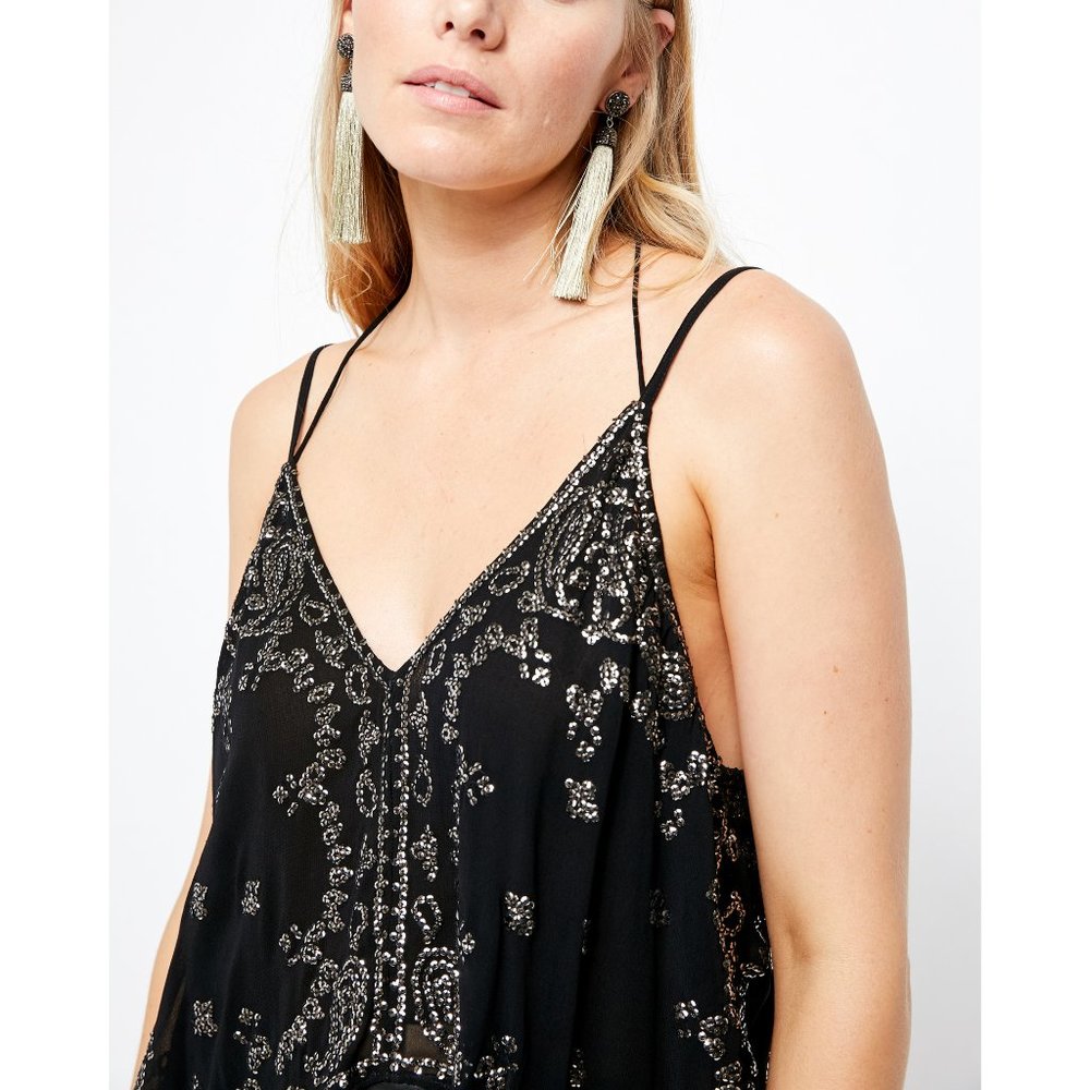 🎉LAST CHANCE🎉 FREE PEOPLE Going Out In Austin Top / Black - Picture 4 of 9